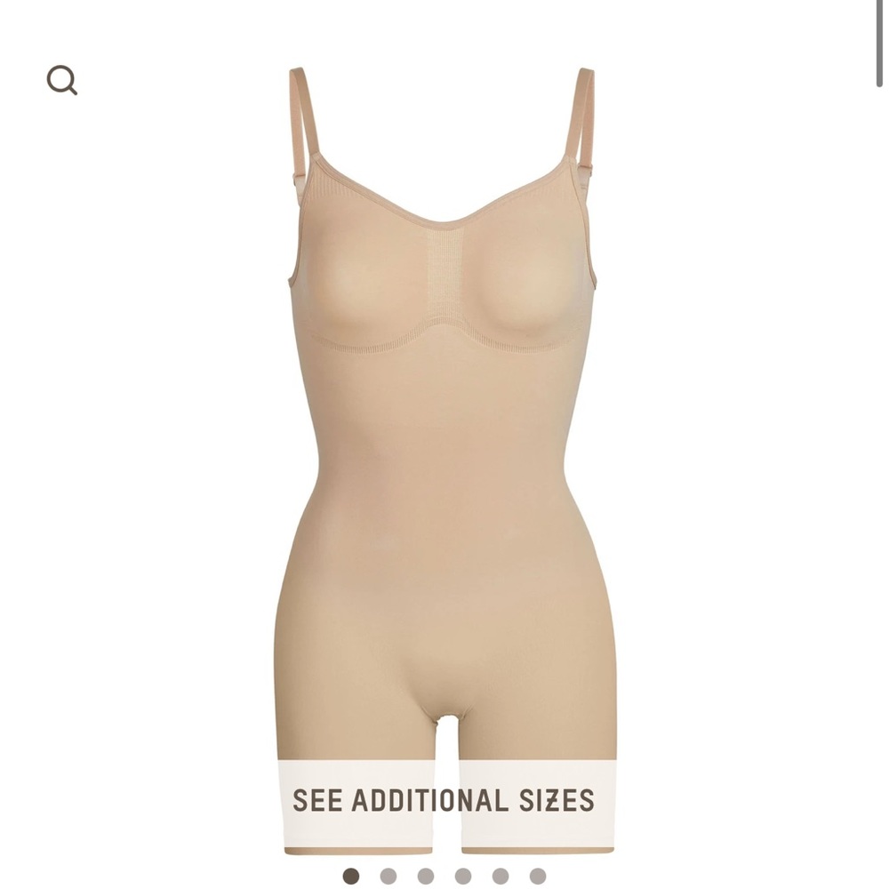 SKIMS SCULPTING BODYSUIT MID THIGH W. OPEN GUSSET Clay Size L/XL